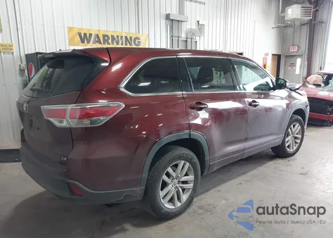 2014 Toyota Highlander Le V6 from USA, damaged, VIN 5TDZKRFH8ES004501